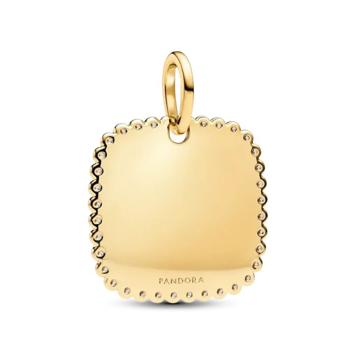 Engravable Sparkling Square Tag Pendant Necklace - Image 9