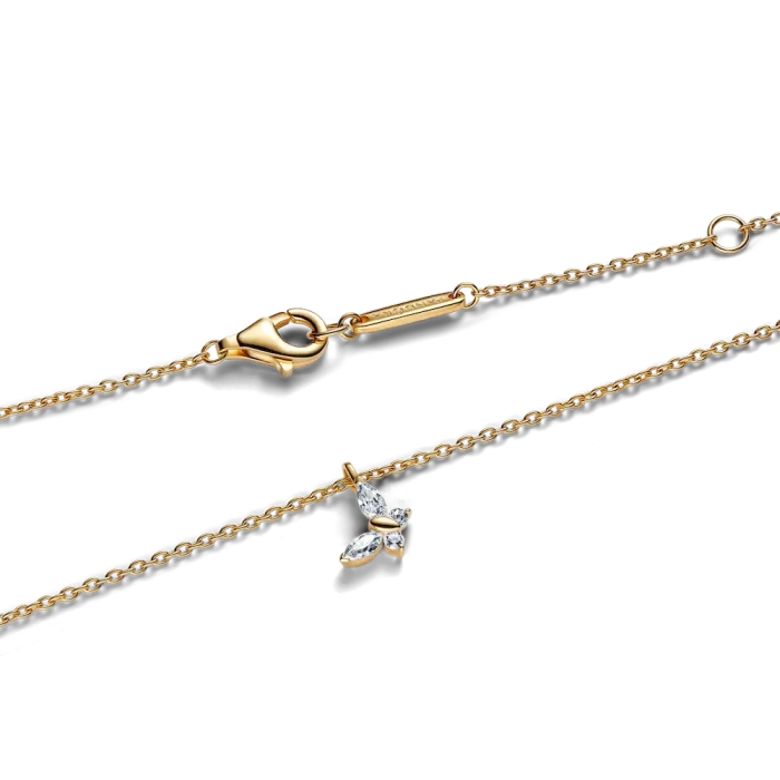 Gold-plated Sparkling Clear Butterfly Necklace and Earring Set - Image 11