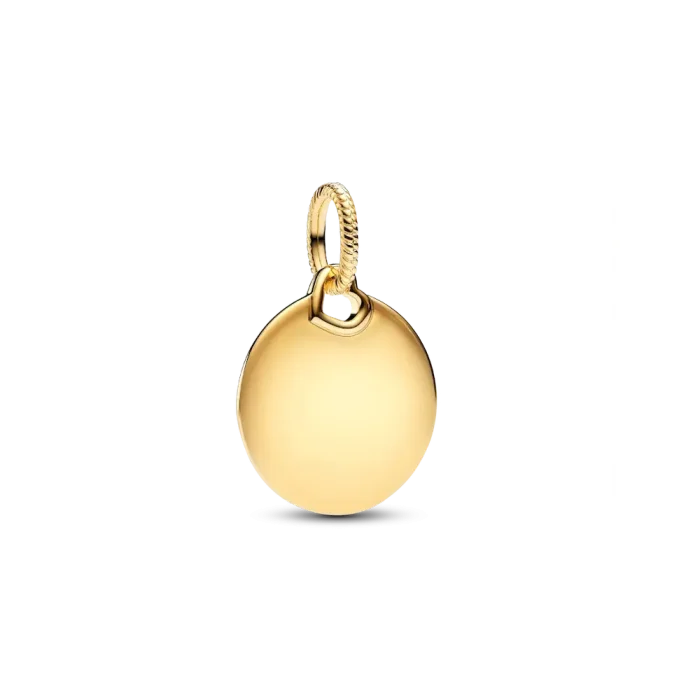 Engravable Round Tag Dangle Charm Necklace Set - Image 2