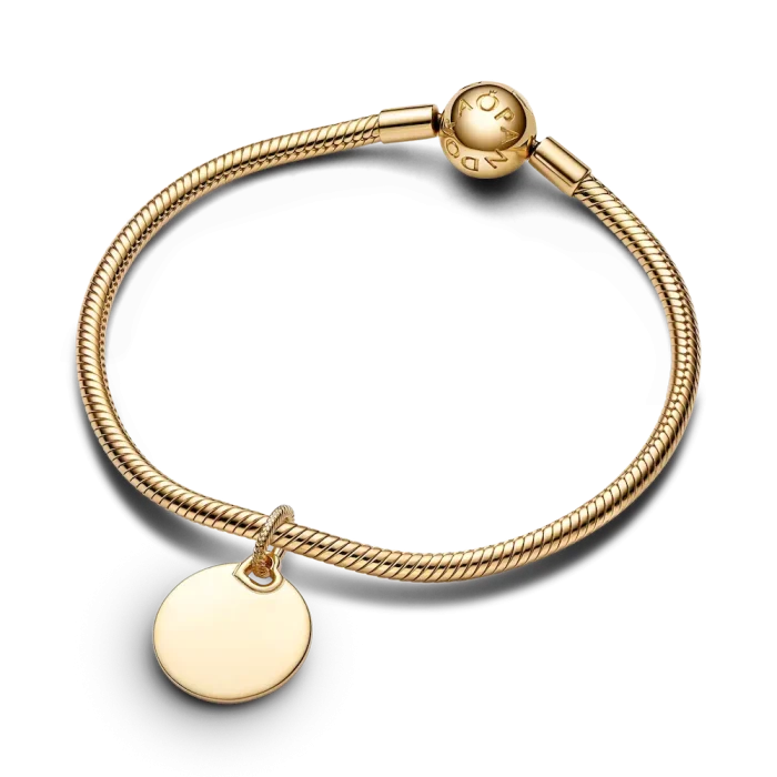 Engravable Round Tag Dangle Charm Necklace Set - Image 17