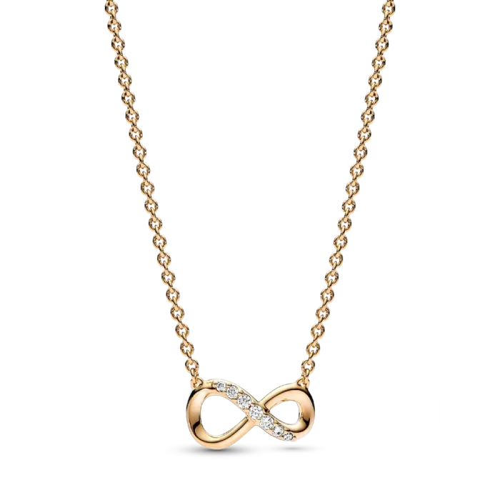 Golden Infinity Necklace and Earrings Set - Image 3