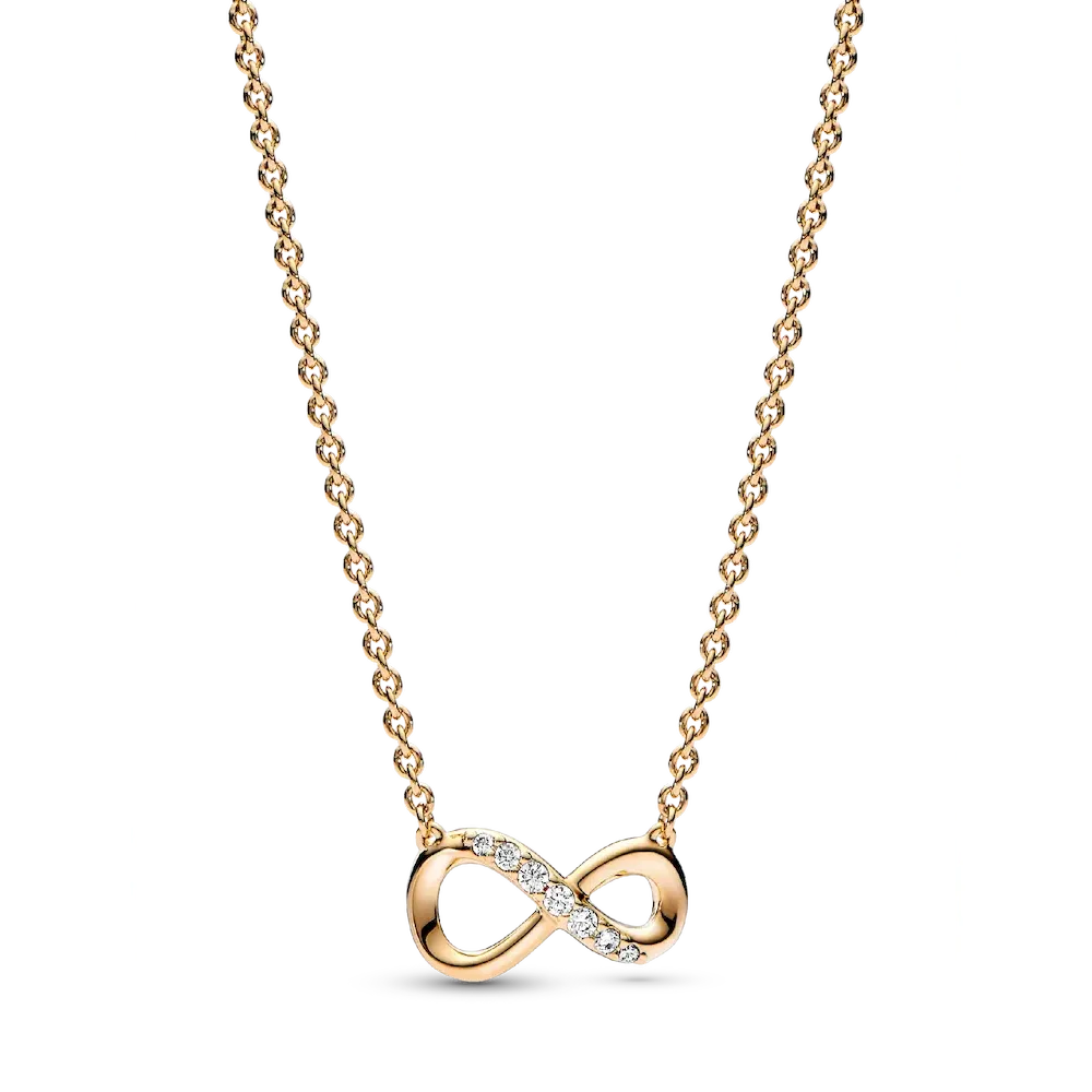 Golden Infinity Necklace and Earrings Set