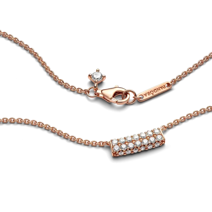 Pandora Timeless Pavé Double-row Bar Collier Necklace - Image 4