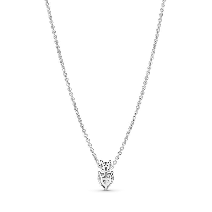 Double Heart Pendant Sparkling Collier Necklace - Image 4