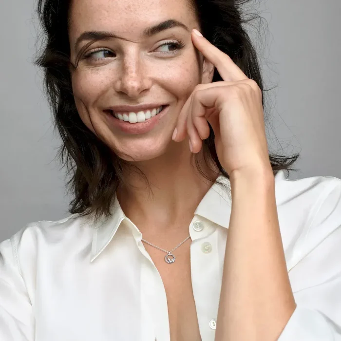 Sparkling Herbarium Circle & Cluster Pendant Necklace - Image 3