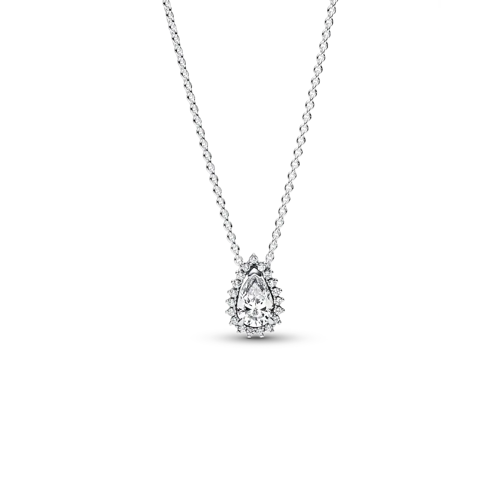 392832C01_RGB.webp Sparkling Pear Halo Collier Necklace - Image 1