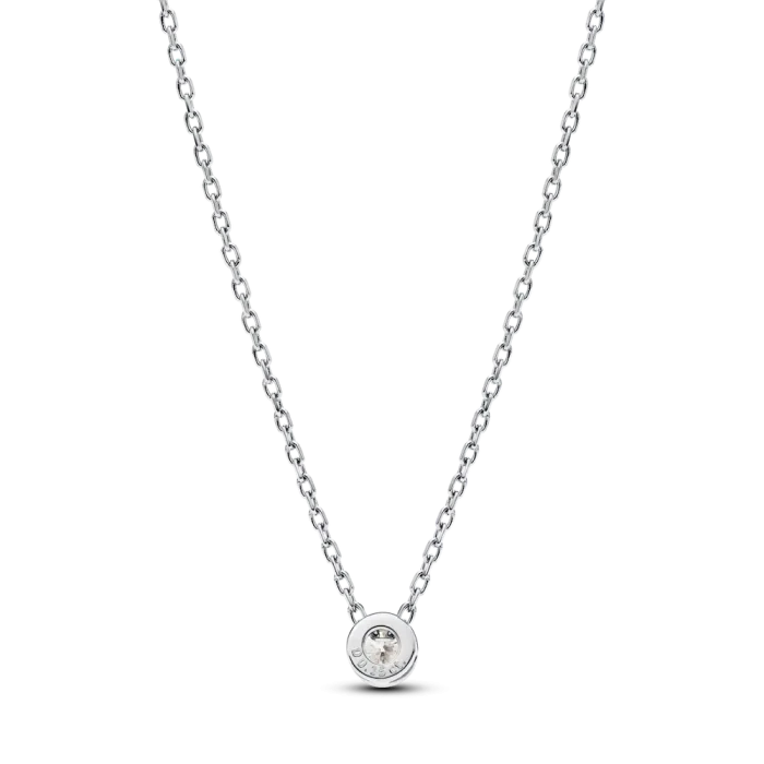 Pandora Era Bezel Sterling Silver Lab-grown Diamond Pendant Necklace - Image 4