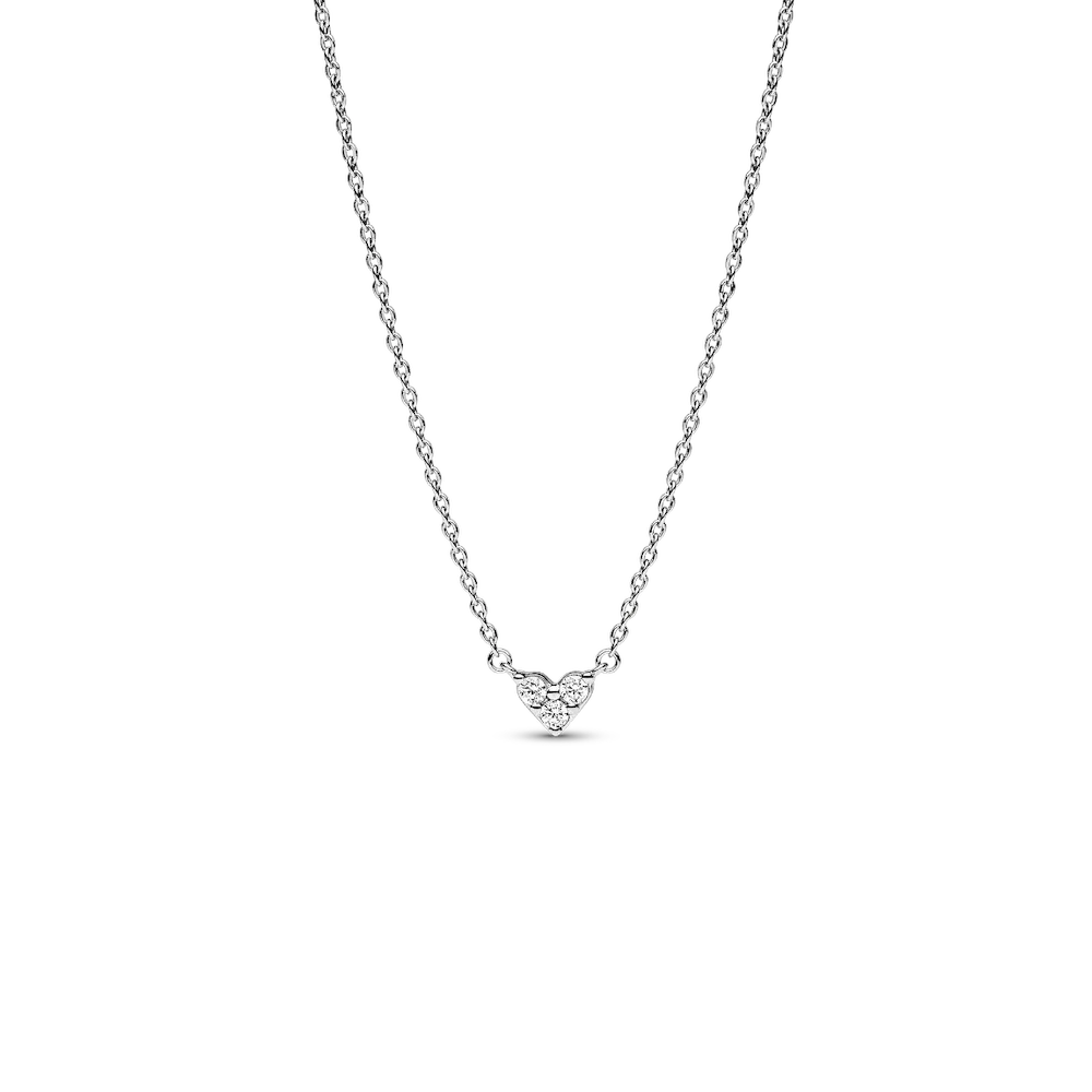 Triple Stone Heart Necklace and Earrings Set