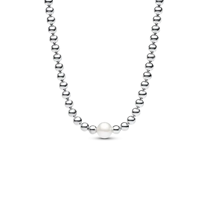 Treated Freshwater Cultured Pearl & Beads Collier Necklace - Image 2