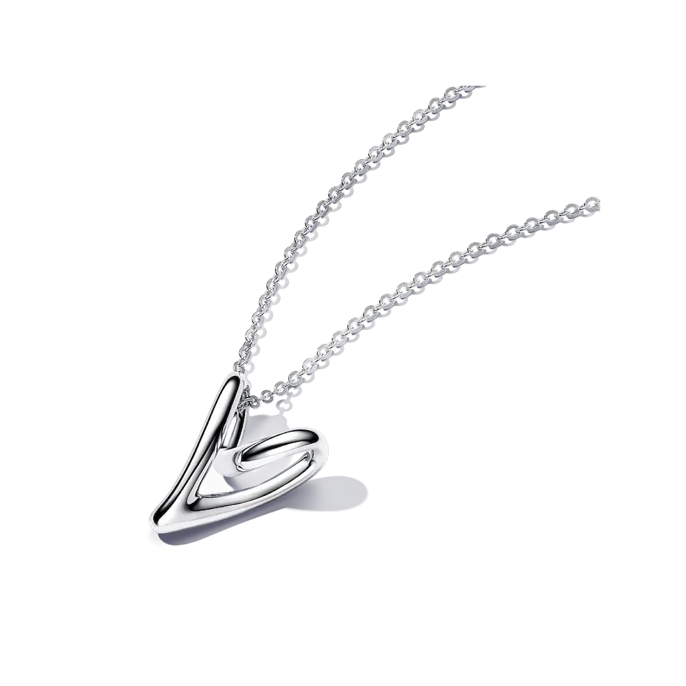 Organically Shaped Heart Pendant Necklace