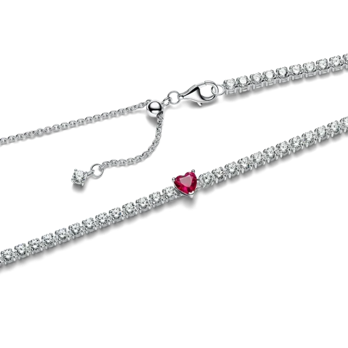Red Sparkling Heart Tennis Jewelry Set - Image 11