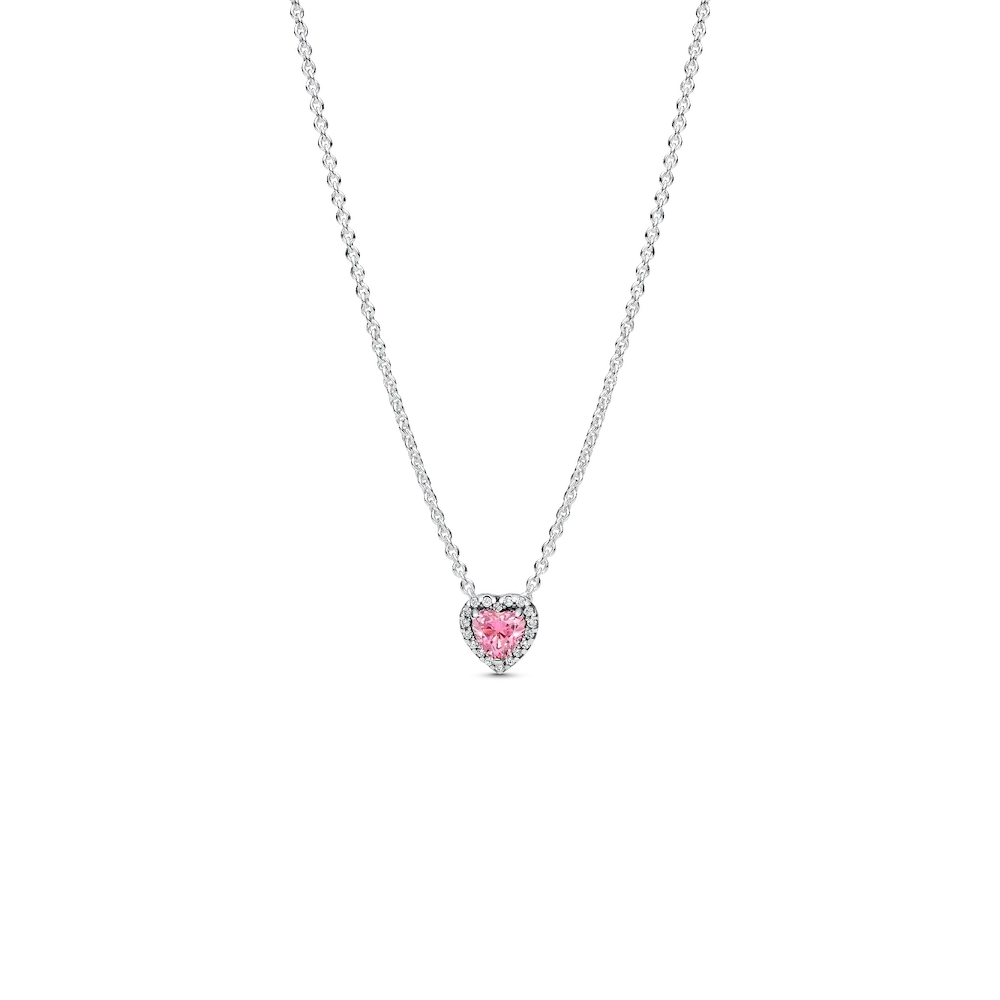Pink Elevated Heart Necklace