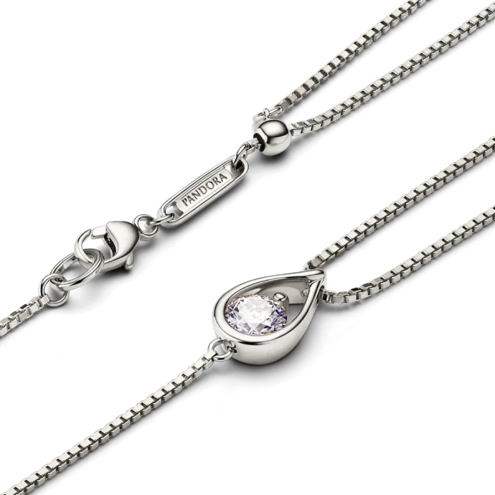 Pandora Infinite 14k White Gold Lab-grown Diamond Double Chain Bracelet - Image 4