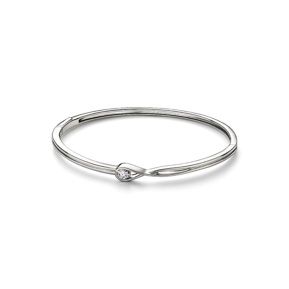 Pandora Infinite 14k White Gold Lab-grown Diamond Bangle