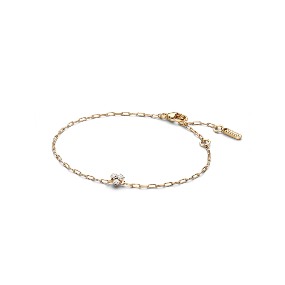 Pandora Era Bezel Lab-Grown Diamond Cluster Paperclip Chain Bracelet