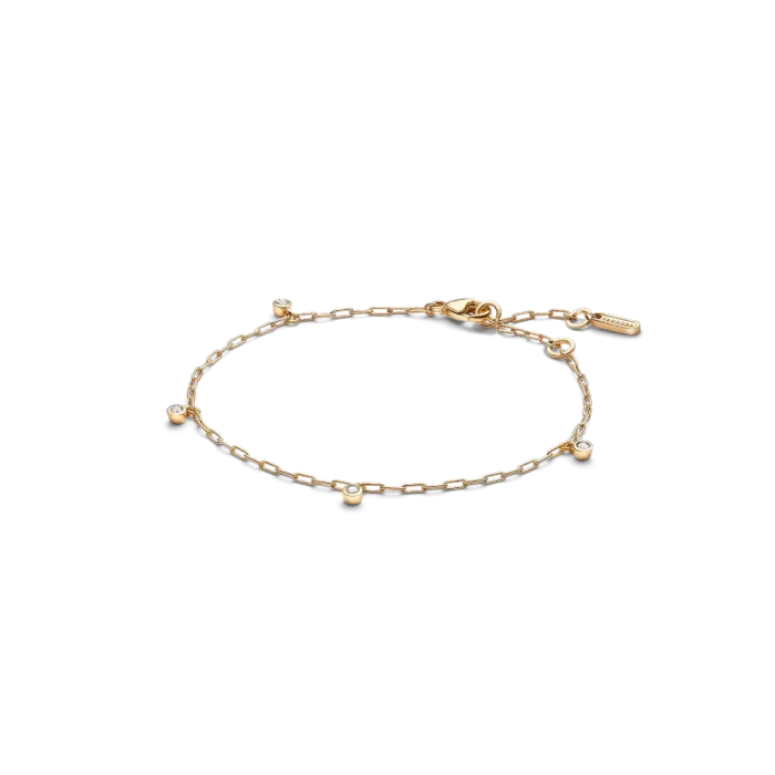 Pandora Era Bezel Lab-Grown Diamond Dangle Paperclip Chain Bracelet - Image 2