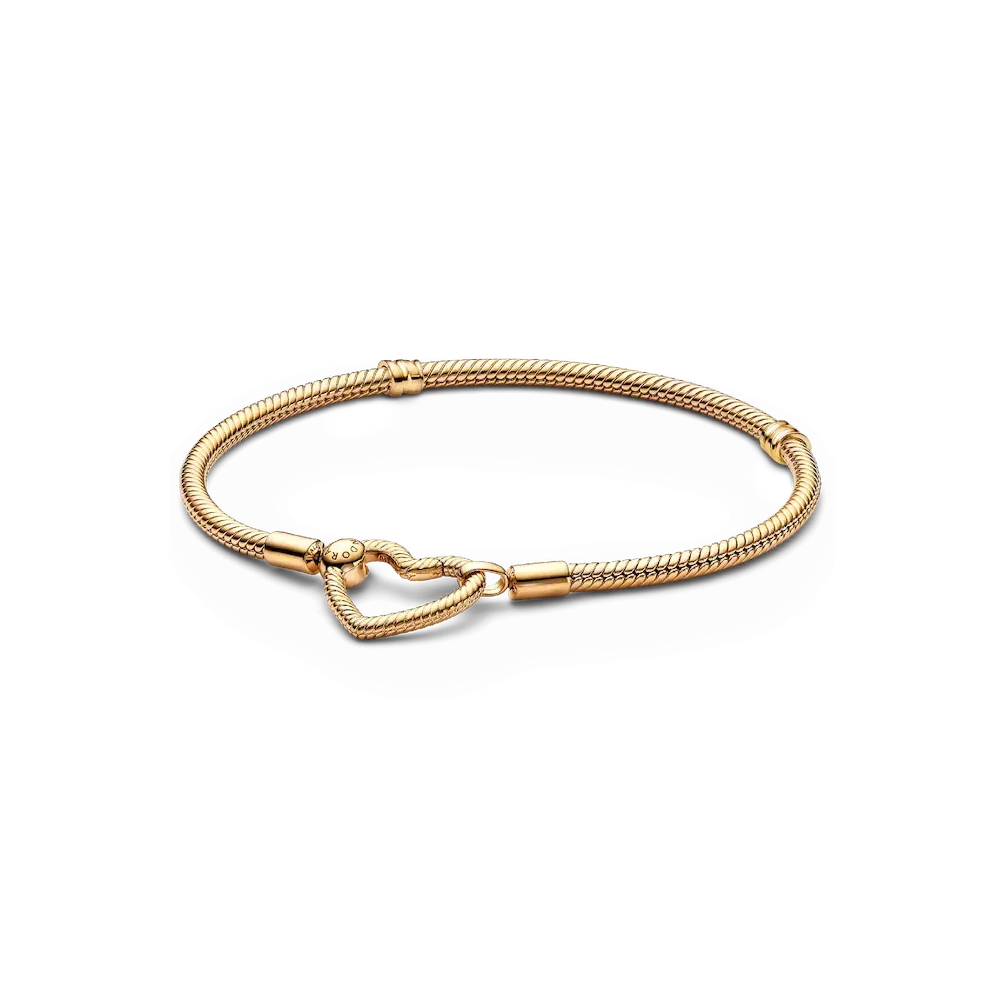 Pandora Moments Heart Closure Snake Chain Bracelet