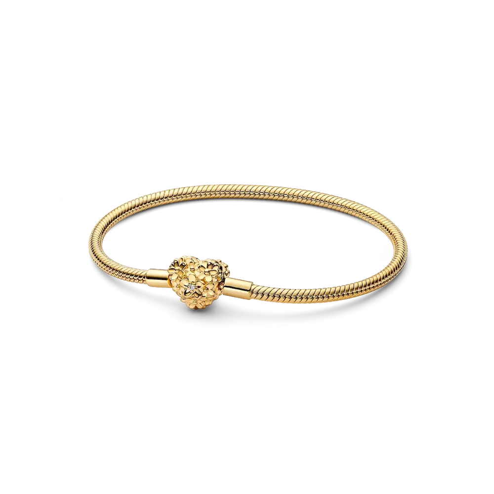 My Pandora Daisy Heart Clasp Snake Chain Bracelet