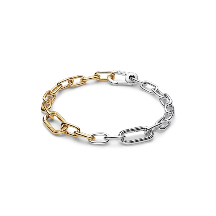 Two Tone Lock and Key Bracelet and Charm Set - Image 2