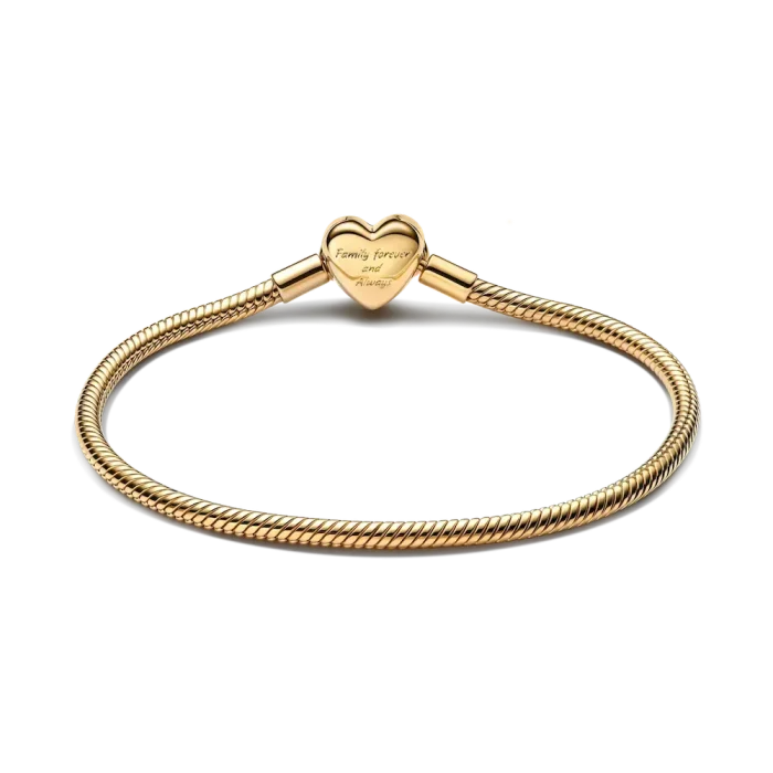 Sparkling Infinity Heart Clasp Snake Chain Bracelet - Image 5