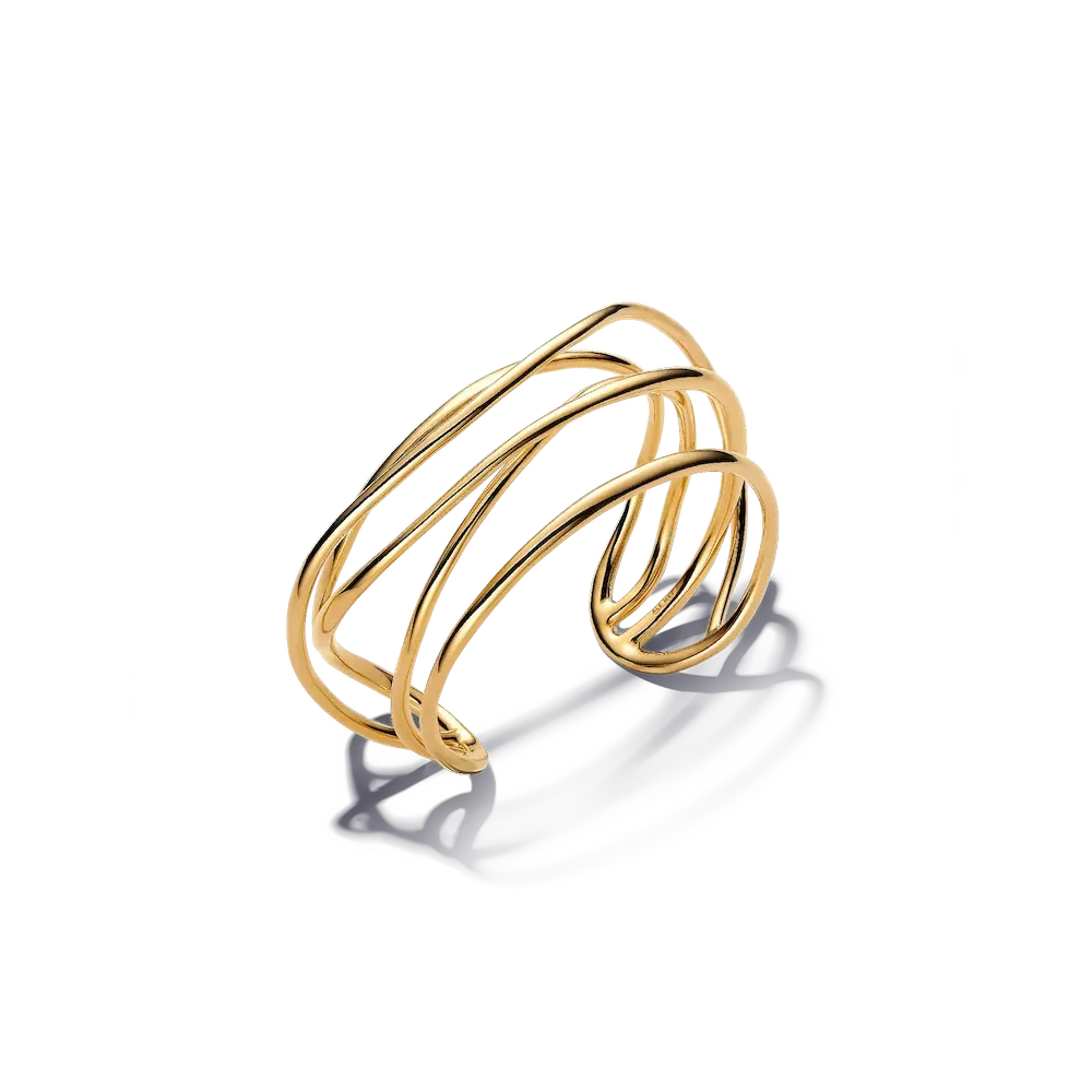 Organically Shaped Wired Open Bangle