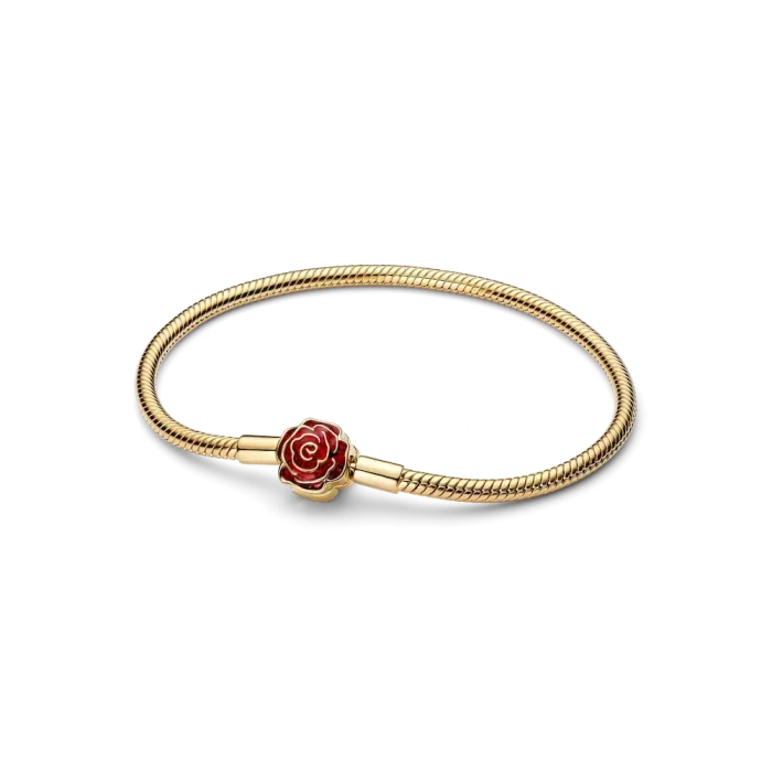 Disney Beauty and the Beast Enchanted Rose Snake Chain Bracelet - Image 2
