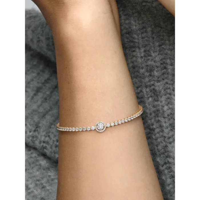 Sparkling Halo Tennis Bracelet - Image 2
