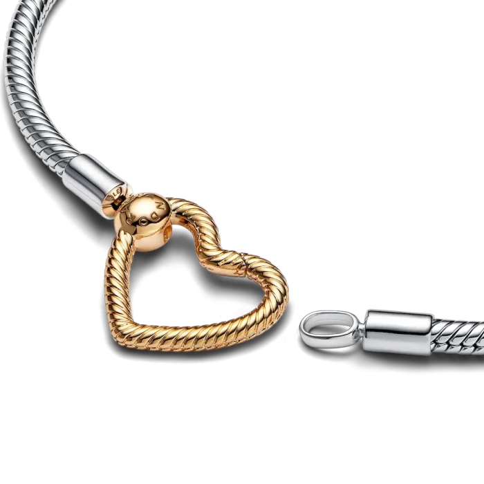 Pandora Moments Heart Closure Snake Chain Bracelet - Image 5