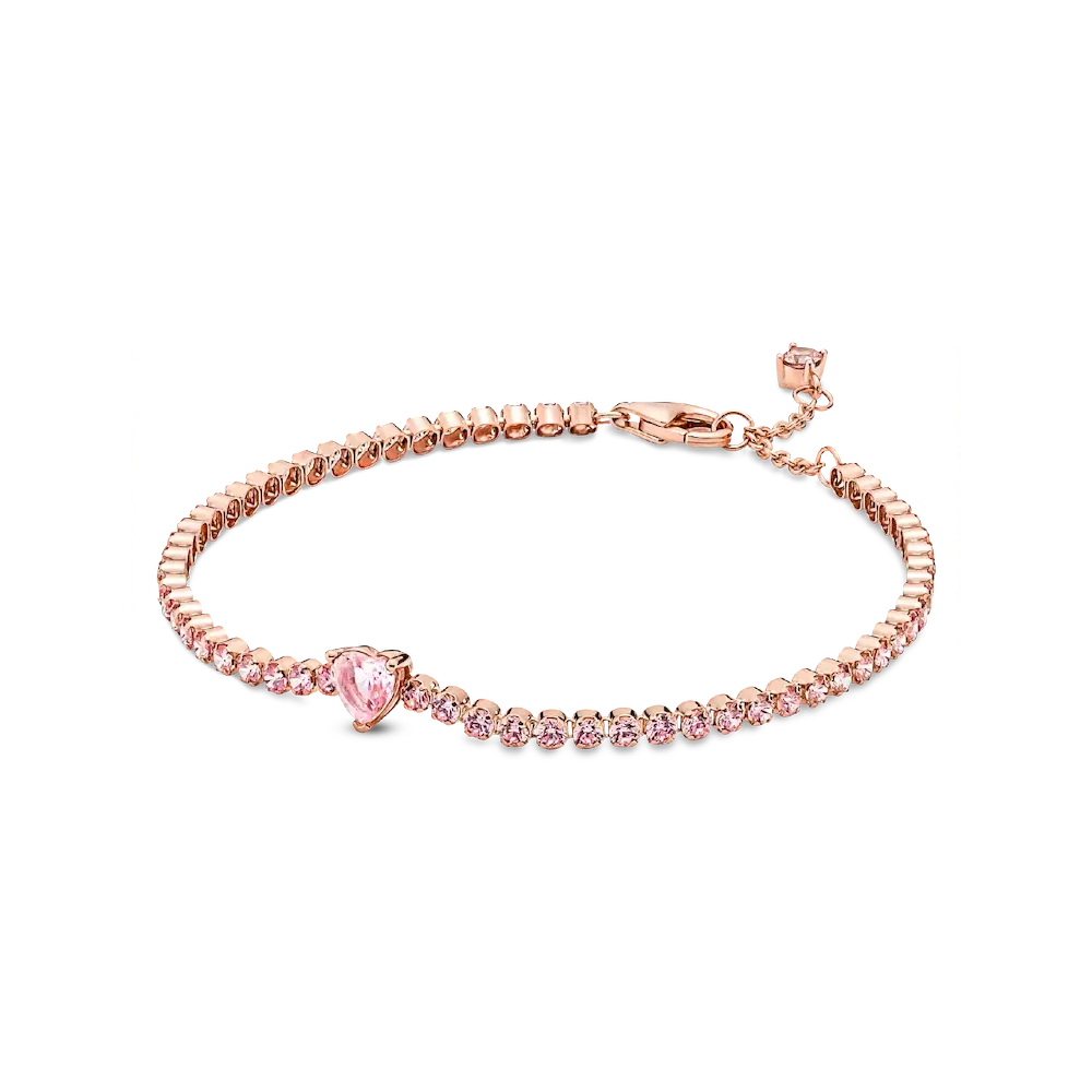 Sparkling Heart Tennis Bracelet