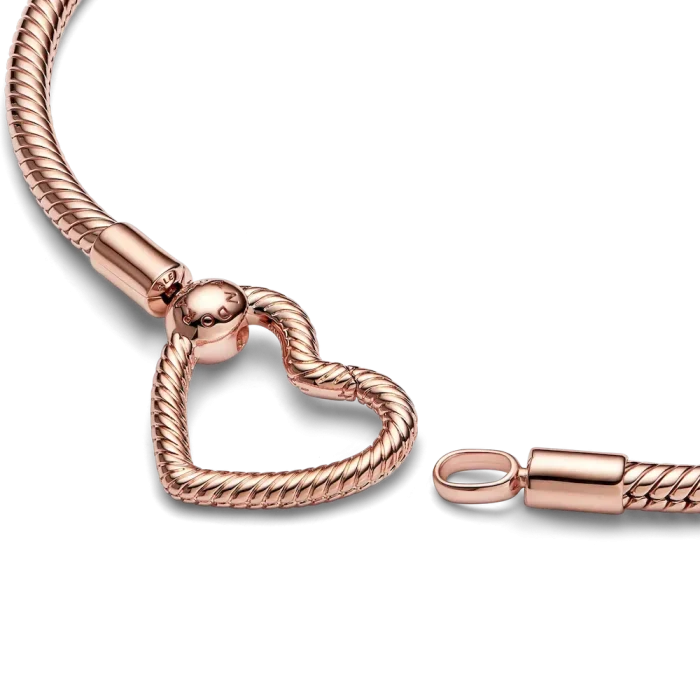 Pandora Moments Heart Closure Snake Chain Bracelet - Image 4