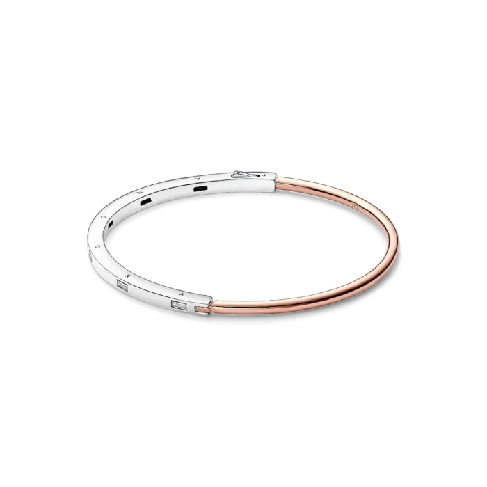 Pandora Signature Two-tone I-D Pavé Bangle - Image 2