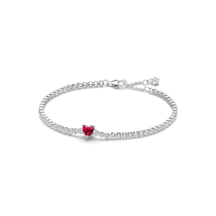 Red Sparkling Heart Tennis Jewelry Set - Image 2