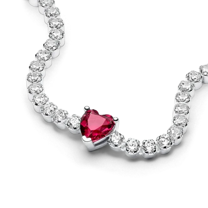 Red Sparkling Heart Tennis Jewelry Set - Image 7