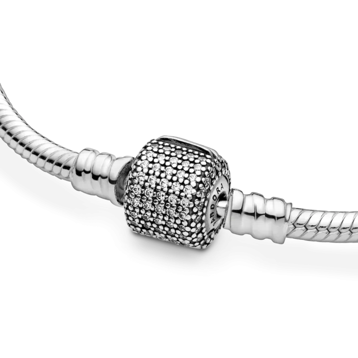 Pandora Moments Sparkling Pavé Clasp Snake Chain Bracelet - Image 7