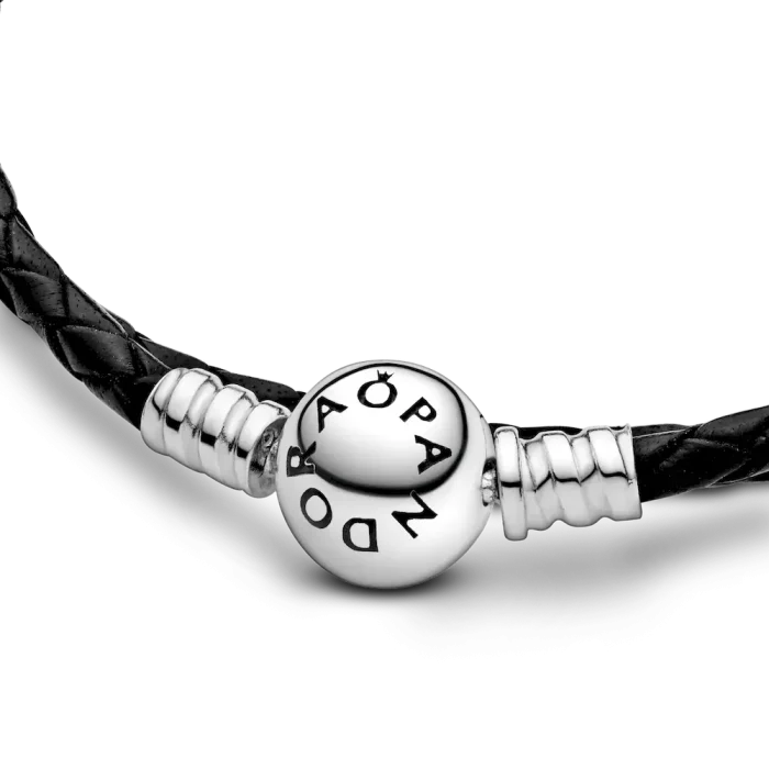 Pandora Moments Double Black Leather Bracelet - Image 7