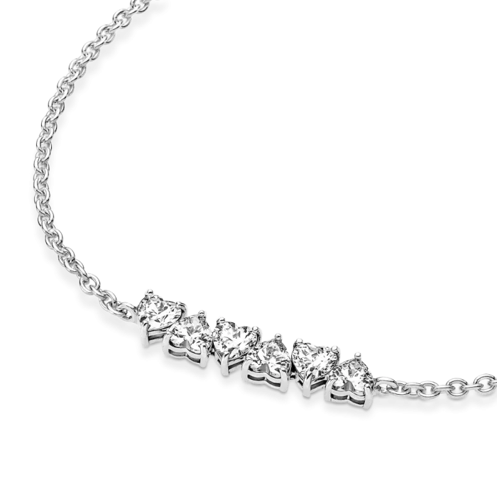 FINAL SALE - Sparkling Endless Hearts Chain Bracelet - Image 5