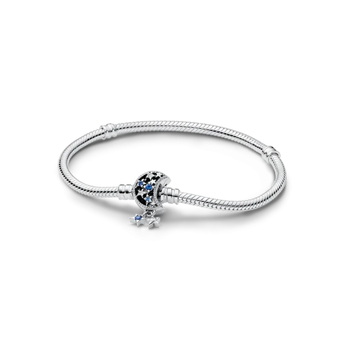 Pandora Moments Sparkling Moon Clasp Snake Chain Bracelet - Image 2