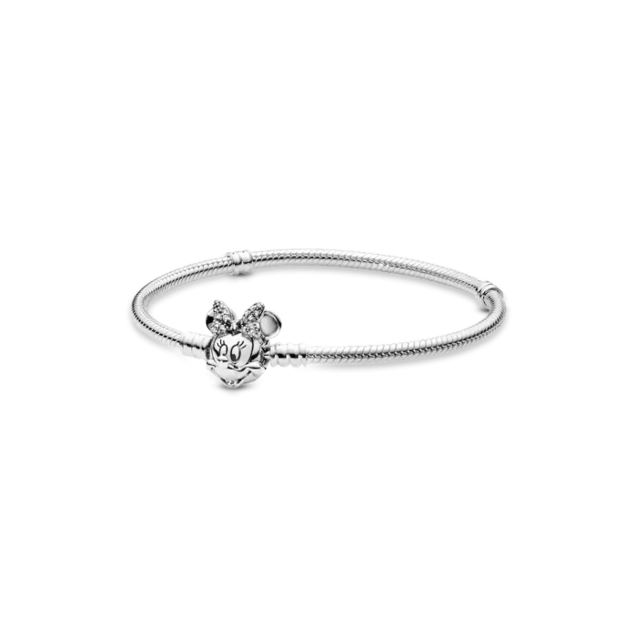 Disney Pandora Moments Pavé Minnie Mouse Clasp Snake Chain Bracelet - Image 2