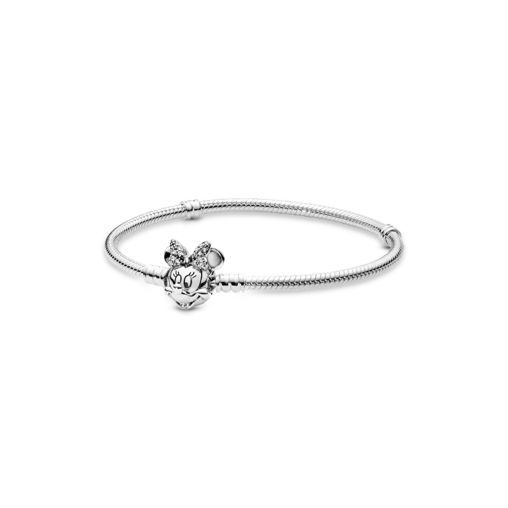 Disney Pandora Moments Pavé Minnie Mouse Clasp Snake Chain Bracelet