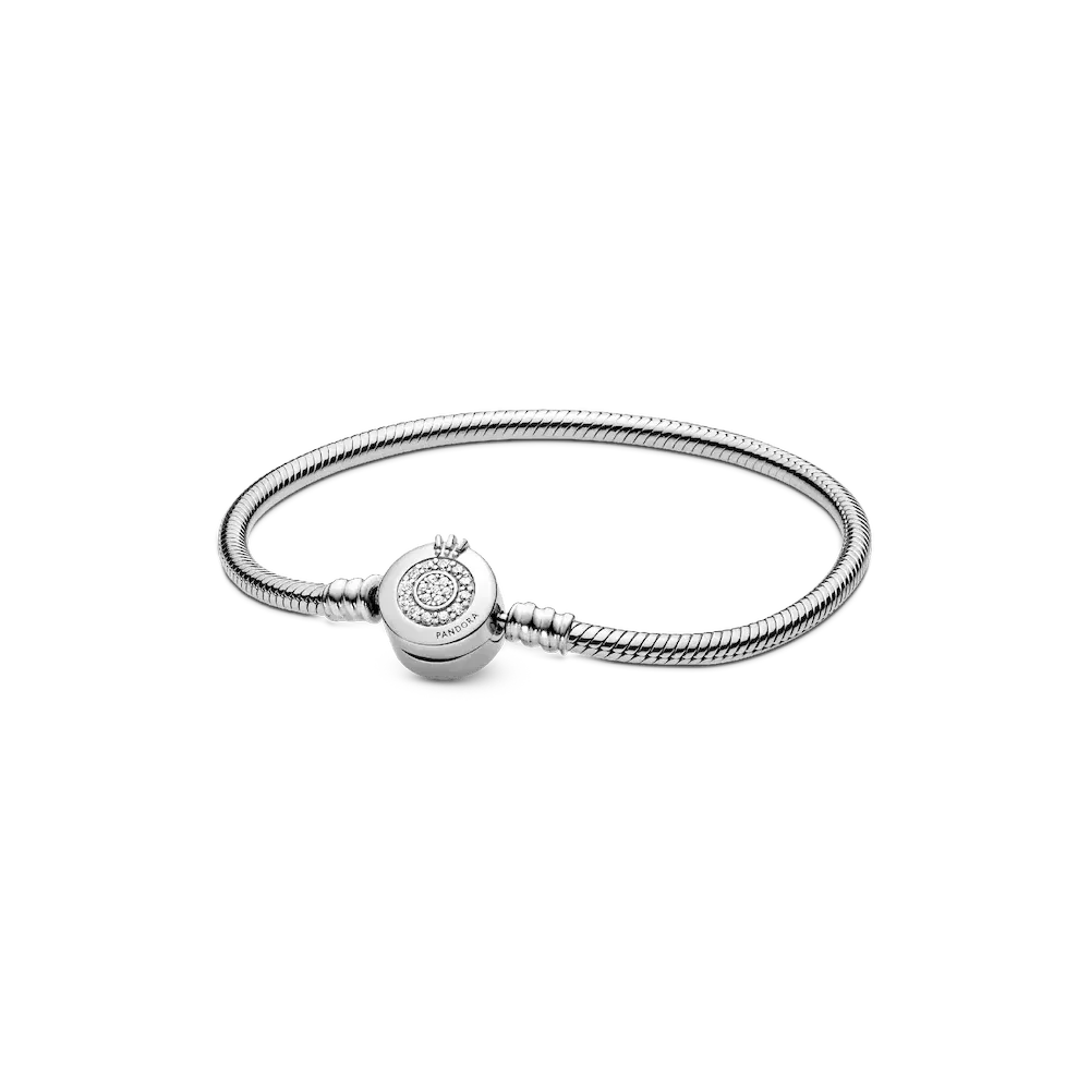 Pandora Moments Sparkling Crown O Snake Chain Bracelet