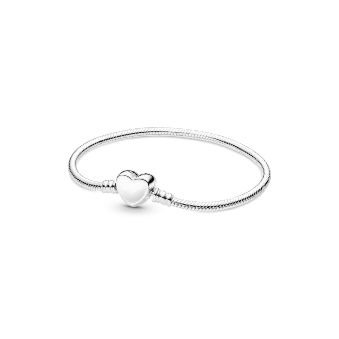 Pandora Moments Engravable Heart Clasp Snake Chain Bracelet - Image 2