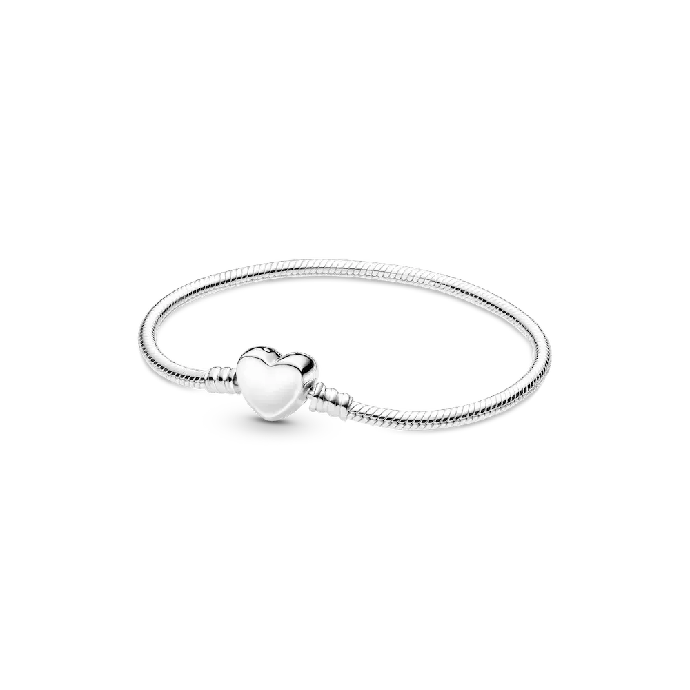Pandora Moments Engravable Heart Clasp Snake Chain Bracelet