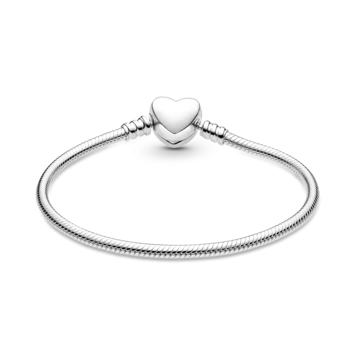 Pandora Moments Engravable Heart Clasp Snake Chain Bracelet - Image 6