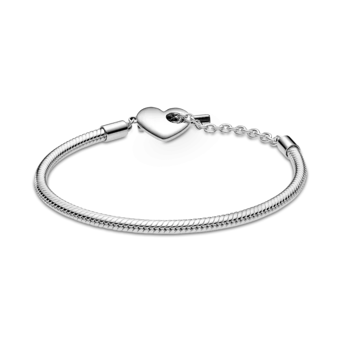 Pandora Moments Heart T-Bar Snake Chain Bracelet - Image 5