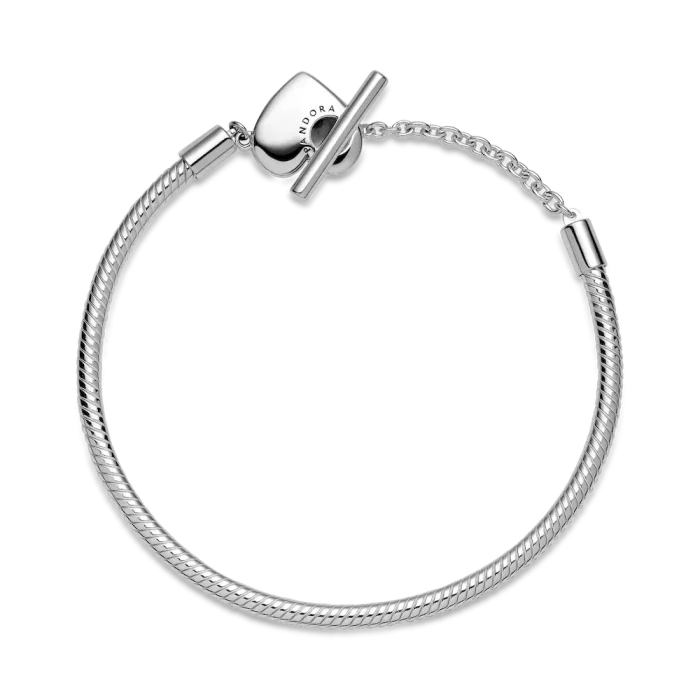 Pandora Moments Heart T-Bar Snake Chain Bracelet - Image 6