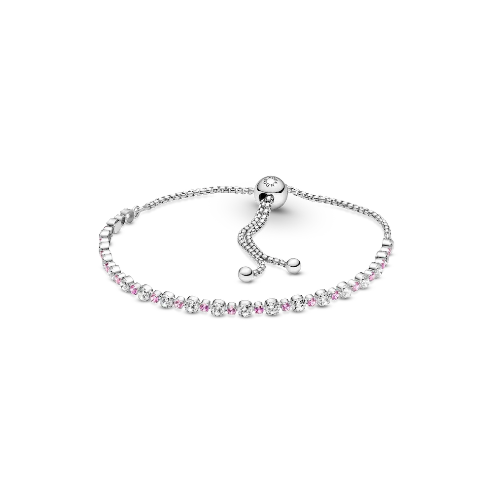 Pink & Clear Sparkle Slider Bracelet