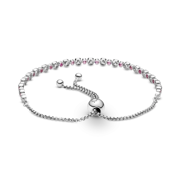 Pink & Clear Sparkle Slider Bracelet - Image 4