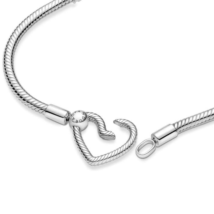 Pandora Moments Heart Closure Snake Chain Bracelet - Image 6