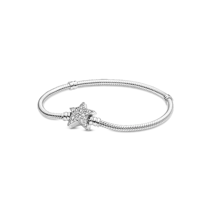 Pandora Moments Asymmetric Star Clasp Snake Chain Bracelet - Image 2
