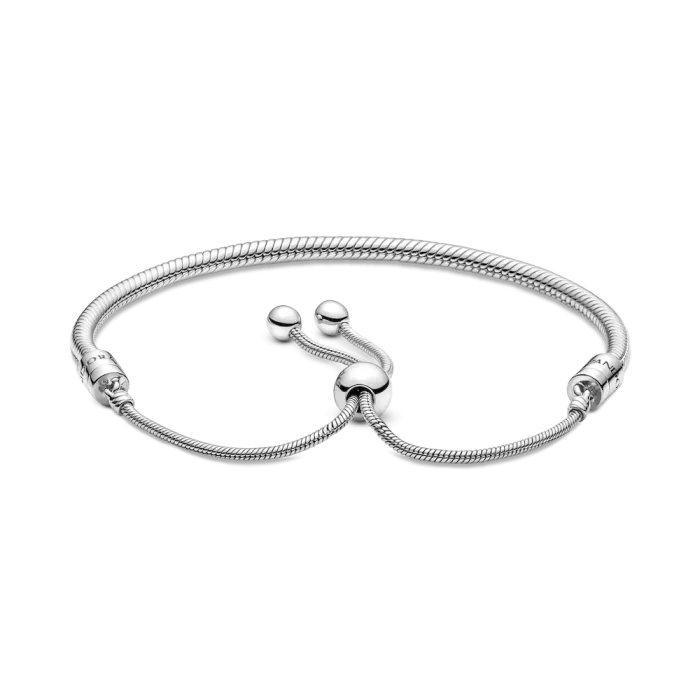 Engravable Heart Tag Dangle Charm Snake Chain Slider Bracelet Set - Image 10